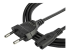 StarTech.com 2m (6ft) Laptop Power Cord, EU Plug to C7, 2.5A 250V, 18AWG, Notebook / Laptop Replacement AC Power Cord, Printer/Power Brick Cord, Europlug to IEC 60320 C7 - Right-angle