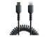 StarTech.com 1m (3ft) USB C to Lightning Cable, MFi Certified, Coiled iPhone Charger Cable, Black, Durable and Flexible TPE Jacket Aramid Fiber, Heavy Duty Coil Charging Cable - Close up