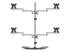 StarTech.com Desktop Quad Monitor Stand, Ergonomic VESA 4 Monitor Arm (2x2) up to 32", Free Standing Articulating Universal Pole Mount, Height Adjustable/Tilt/Swivel/Rotate, Silver - Back