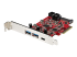 StarTech.com 5-Port USB PCIe Card, 10Gbps USB 3.1 Gen 2 PCIe Card w/ 1x USB-C & 2x USB-A, 1x 2 Port IDC (Internal 5Gbps USB Header Expansion), USB C PCIe Card, PCI Express USB Controller - Left-angle