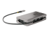 Startech USB-C Multiport Adapter, 4K 60Hz HDMI/DP Video, 3-Port USB Hub, 100W Power Delivery Pass-Through, GbE, USB Type-C Travel Dock w/ Charging, 1ft/30cm Wrap-Around Cable - Back