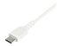 StarTech 1m USB A to USB C Charging Cable, Durable Fast Charge & Sync USB 2.0 to USB Type C Data Cord, Rugged TPE Jacket Aramid Fiber M/M 3A White, Samsung S10, S20, iPad Pro, Pixel - Close up