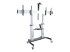 StarTech.com Dual TV Cart for 37-60in VESA TVs up to 110lb (50kg) each, Height Adjustable TV Mount, Mobile Display Cart w/ Webcam & Equipment Shelves, Lockable Casters, TV Cart on Wheels - Multi-angle
