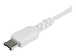 StarTech 1m USB C Charging Cable, Durable Fast Charge & Sync USB 2.0 Type C to USB C Laptop Charger Cord, TPE Jacket Aramid Fiber M/M 60W White, Samsung S10, S20 iPad Pro MS Surface - Close up