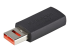 StarTech.com Secure Charging USB Data Blocker Adapter, Male to Female USB-A Charge-Only Adapter, No-Data Charge/Power-Only Adapter for Phone/Tablet, Data Blocking USB Protector Adapter - Left-angle