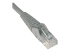 Eaton Tripp Lite Series Cat6 Gigabit Snagless Molded (UTP) Ethernet Cable (RJ45 M/M), PoE, Gray, 6 ft. (1.83 m) - Left-angle