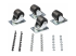 StarTech.com Heavy Duty Casters for Server Racks/Cabinets, Set of 4 Universal M6 2-inch Swivel Caster Kit, 45x75mm Pattern, Replacement Caster Wheels for 4 Post Racks, Steel/Plastic - Multi-angle