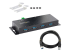 StarTech.com 4-Port Industrial USB 3.0 5Gbps Hub, Rugged USB Hub w/15kV Air/8kV Contact ESD and Surge Protection, DIN/Wall/Desk Mountable USB-A Hub, USB Expansion Hub with Locking Ports - Left-angle