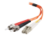 C2G LC-ST 50/125 OM2 Duplex Multimode PVC Fiber Optic Cable (LSZH) - Left-angle