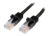 StarTech.com 0.5m Black Cat5e / Cat 5 Snagless Ethernet Patch Cable 0.5 m - Left-angle