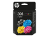 HP 308 - 2-pack - black, yellow, cyan, magenta - Front