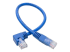 Eaton Tripp Lite Series Right-Angle Cat6 Gigabit Molded UTP Ethernet Cable (RJ45 Right-Angle M to RJ45 M), Blue, 1 ft. (0.31 m) - Front