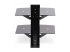 Startech Dual Floating Wall-Mounted AV Shelves, Adjustable Height Shelf For Under TV, Organize A/V Equipment On Black Tempered Glass Shelves - Back