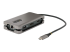 Startech USB-C Multiport Adapter, 4K 60Hz HDMI/DP Video, 3-Port USB Hub, 100W Power Delivery Pass-Through, GbE, USB Type-C Travel Dock w/ Charging, 1ft/30cm Wrap-Around Cable - Left-angle