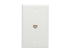 Eaton Tripp Lite Series Cat6a Straight-Through Modular In-Line Snap-In Coupler w/90-Degree Down-Angled Port, White (RJ45 F/F) - Front