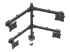 Startech Desk Mount Quad Monitor Arm, Ergonomic VESA 4 Monitor Mount 2x2 up to 27", Articulating & Height Adjustable Pole Mount, Tilt/Swivel/Rotate LCD/LED Screen, Clamp/Grommet - Left-angle