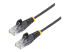 Startech 1.5m Slim LSZH CAT6 Ethernet Cable, 10 Gigabit Snagless RJ45 100W PoE Patch Cord, CAT 6 10GbE UTP Network Cable w/Strain Relief, Black, ETL/Low Smoke Zero Halogen - Right-angle