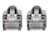 Eaton Tripp Lite Series Cat6a 10G Snagless Shielded STP Ethernet Cable (RJ45 M/M), PoE, Gray, 15 ft. (4.57 m) - Close up