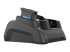 Zebra Single Slot Cradle w/Spare Battery Charger - Left-angle