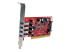 StarTech.com 4 Port PCI SuperSpeed USB 3.0 Adapter Card with SATA/SP4 Power - Left-angle