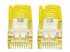 Intellinet Network Patch Cable, Cat7 Cable/Cat6A Plugs, 1m, Yellow, Copper, S/FTP, LSOH / LSZH, PVC, RJ45, Gold Plated Contacts, Snagless, Booted, Lifetime Warranty, Polybag - Close up