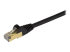StarTech.com 15ft CAT6A Ethernet Cable, 10 Gigabit Shielded Snagless RJ45 100W PoE Patch Cord, CAT 6A 10GbE STP Network Cable w/Strain Relief, Black, Fluke Tested/UL Certified Wiring/TIA - Close up