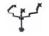 Startech Triple Monitor Desk Mount For Up To Three 27in Screens, VESA 75x75/100x100, Tool-Less Arm Adjustments, C-Clamp/Grommet Mount, Spring-Assisted Arms - Back
