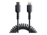StarTech.com 1m (3ft) USB C to Lightning Cable, MFi Certified, Coiled iPhone Charger Cable, Black, Durable and Flexible TPE Jacket Aramid Fiber, Heavy Duty Coil Charging Cable - Front