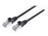 Intellinet Network Patch Cable, Cat6A, 1m, Black, Copper, S/FTP, LSOH / LSZH, PVC, RJ45, Gold Plated Contacts, Snagless, Booted, Lifetime Warranty, Polybag - Right-angle