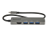 StarTech.com USB C Multiport Adapter, USB-C to HDMI 2.0b 4K 60Hz (HDR10), 100W Power Delivery Pass-Through, 4-Port 5Gbps USB 3.0 Hub, USB Type-C Mini Dock, with 12" (30cm) Attached Cable - Front