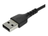 StarTech 2m USB A to USB C Charging Cable, Durable Fast Charge & Sync USB 2.0 to USB Type C Data Cord, Rugged TPE Jacket Aramid Fiber M/M 3A Black, Samsung S10, S20, iPad Pro, Pixel - Close up