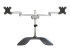 Startech Dual Monitor Stand, Ergonomic Desktop Monitor Stand for up to 32" VESA Displays, Free-Standing Articulating Universal Computer Monitor Mount, Adjustable Height, Silver - Front