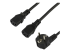 StarTech.com 2m (6ft) Computer Power Cord, 18AWG, EU Schuko to 2x C13 Power Cord, 10A 250V, Black Replacement AC Cord, TV/Monitor Power Cable, Schuko CEE 7/7 to IEC 60320 2x C13 Power Cord - Right-angle
