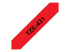 Brother TZe-431 - Black on red - Close up