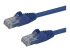 Startech 50cm CAT6 Ethernet Cable, 10 Gigabit Snagless RJ45 650MHz 100W PoE Patch Cord, CAT 6 10GbE UTP Network Cable w/Strain Relief, Blue, Wiring is UL Certified/TIA - Right-angle