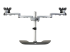 Startech Dual Monitor Stand, Ergonomic Desktop Monitor Stand for up to 32" VESA Displays, Free-Standing Articulating Universal Computer Monitor Mount, Adjustable Height, Silver - Back