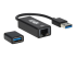 Eaton Tripp Lite Series USB-C, USB-A to RJ45 Gigabit Ethernet Network Adapter (2xM/F), USB 3.2 Gen 1, Black - Top