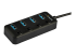 StarTech.com 4 Port USB C Hub, USB-C to 4x USB 3.0 Type-A Ports with Individual On/Off Port Switches, SuperSpeed 5Gbps USB 3.1/3.2 Gen 1, USB Bus Powered, Portable, 10" Attached Cable - Close up