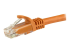 StarTech.com 15m CAT6 Ethernet Cable, 10 Gigabit Snagless RJ45 650MHz 100W PoE Patch Cord, CAT 6 10GbE UTP Network Cable w/Strain Relief, Orange, Fluke Tested/Wiring is UL Certified/TIA - Close up