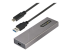 Startech USB-C 10Gbps to M.2 NVMe or M.2 SATA SSD Enclosure, Tool-free M.2 PCIe/SATA NGFF SSD Enclosure, Portable Aluminum Case, USB Type-C & USB-A Host Cables, For 2230/2242/2260/2280 - Left-angle