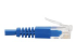 Eaton Tripp Lite Series Right-Angle Cat6 Gigabit Molded Slim UTP Ethernet Cable (RJ45 Right-Angle M to RJ45 M), Blue, 15 ft. (4.57 m) - Close up