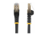 Startech 50cm CAT6A Ethernet Cable, 10 Gigabit Shielded Snagless RJ45 100W PoE Patch Cord, CAT 6A 10GbE STP Network Cable w/Strain Relief, Black, UL Certified Wiring/TIA - Multi-angle