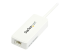 StarTech.com USB 3.0 to Gigabit Ethernet Adapter NIC w/ USB Port (White) - Left-angle