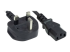 Manhattan Power Cord/Cable, UK 3-pin plug to C13 Female (kettle lead), 1.8m, 10A, Black, Lifetime Warranty, Polybag - Close up