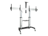StarTech.com Dual TV Cart for 37-60in VESA TVs up to 110lb (50kg) each, Height Adjustable TV Mount, Mobile Display Cart w/ Webcam & Equipment Shelves, Lockable Casters, TV Cart on Wheels - Left-angle