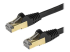 Startech 50cm CAT6A Ethernet Cable, 10 Gigabit Shielded Snagless RJ45 100W PoE Patch Cord, CAT 6A 10GbE STP Network Cable w/Strain Relief, Black, UL Certified Wiring/TIA - Right-angle