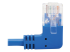 Eaton Tripp Lite Series Right-Angle Cat6 Gigabit Molded Slim UTP Ethernet Cable (RJ45 Right-Angle M to RJ45 M), Blue, 15 ft. (4.57 m) - Close up