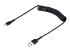 StarTech.com 50cm (20in) USB to Lightning Cable, MFi Certified, Coiled iPhone Charger Cable, Black, Durable and Flexible TPE Jacket Aramid Fiber, Heavy Duty Coil Charging Cable - Right-angle