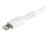 StarTech.com 6 in(15cm) Durable White USB-A to Lightning Cable, Heavy Duty Rugged Aramid Fiber USB Type A to Lightning Charger/Sync Power Cord, Apple MFi Certified iPad/iPhone 12 Pro Max - Right-angle