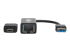 Eaton Tripp Lite Series USB-C, USB-A to RJ45 Gigabit Ethernet Network Adapter (2xM/F), USB 3.2 Gen 1, Black - Left side